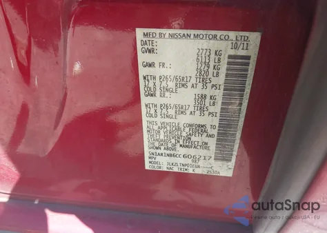 2012 Nissan Pathfinder Sv from USA, damaged, VIN 5N1AR1NB6CC606217